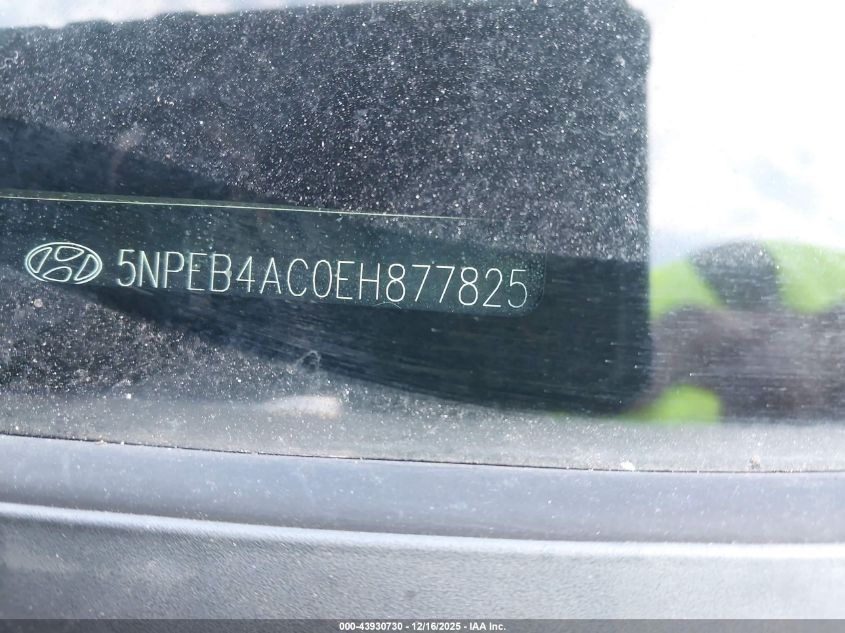 2014 Hyundai Sonata Gls VIN: 5NPEB4AC0EH877825 Lot: 43930730