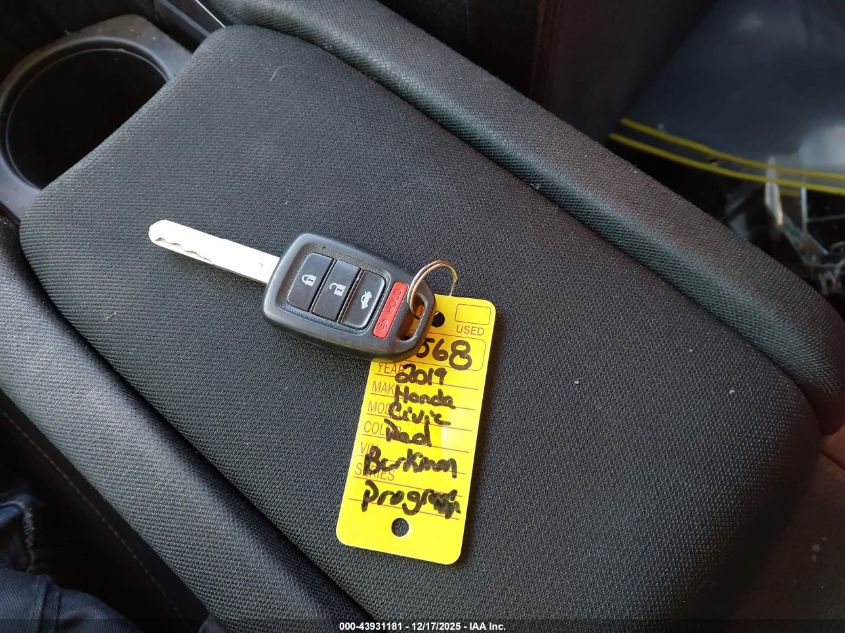 2019 Honda Civic Lx VIN: 2HGFC2F69KH527821 Lot: 43931181