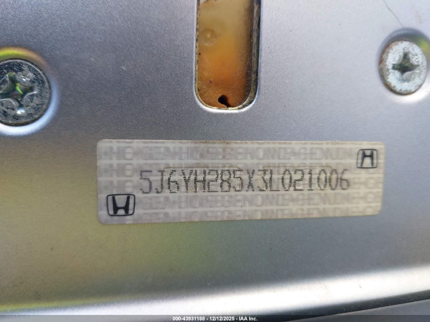 2003 Honda Element Ex VIN: 5J6YH285X3L021006 Lot: 43931188