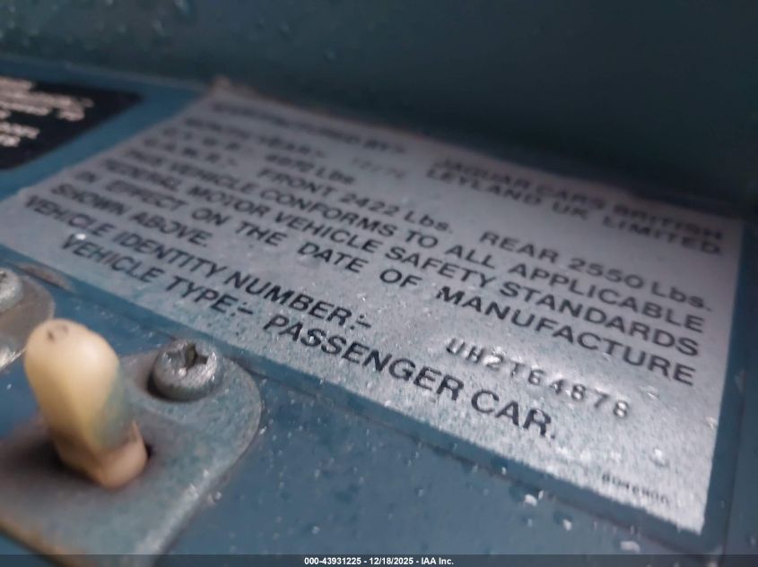 1977 Jaguar Xj4D VIN: UH2T64878BW Lot: 43931225