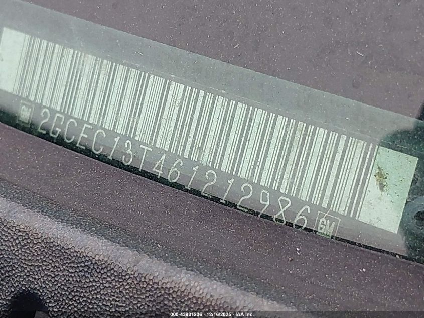 2006 Chevrolet Silverado 1500 Lt1 VIN: 2GCEC13T461212986 Lot: 43931236