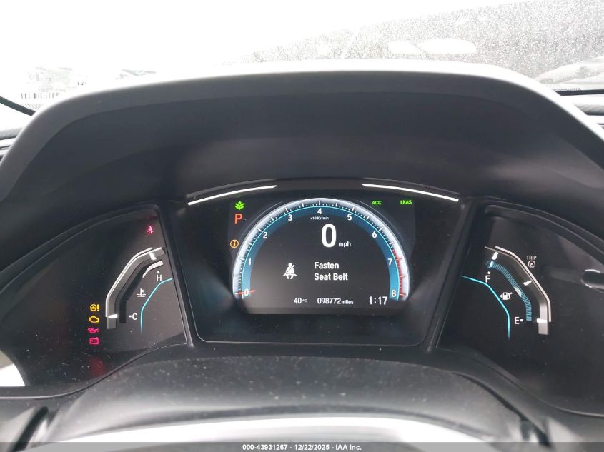 2019 Honda Civic Lx VIN: 19XFC2F62KE037618 Lot: 43931267