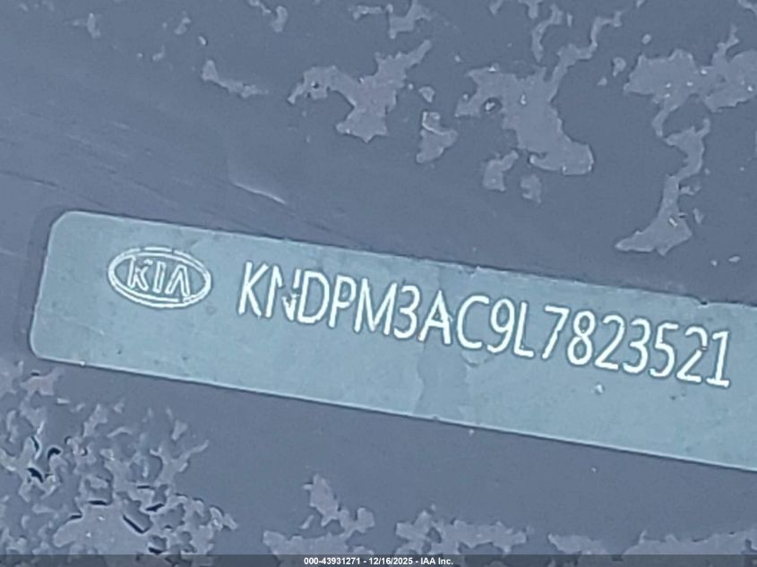 2020 Kia Sportage Lx VIN: KNDPM3AC9L7823521 Lot: 43931271