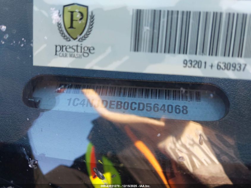 2012 Jeep Compass Latitude VIN: 1C4NJDEB0CD564068 Lot: 43931278