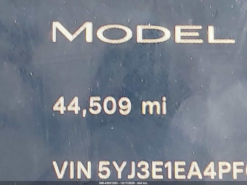 2023 Tesla Model 3 Rear-Wheel Drive VIN: 5YJ3E1EA4PF616320 Lot: 43931283