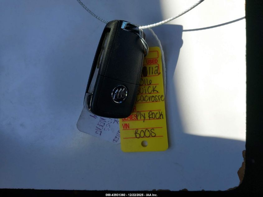 2016 Buick Lacrosse Premium I VIN: 1G4GD5G30GF107259 Lot: 43931360