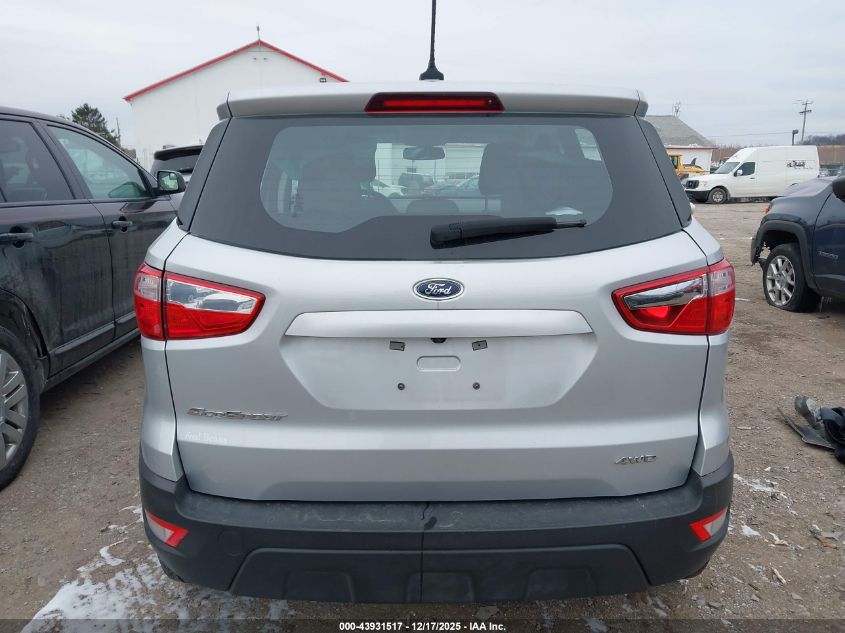 2020 Ford Ecosport S VIN: MAJ6S3FL8LC382598 Lot: 43931517