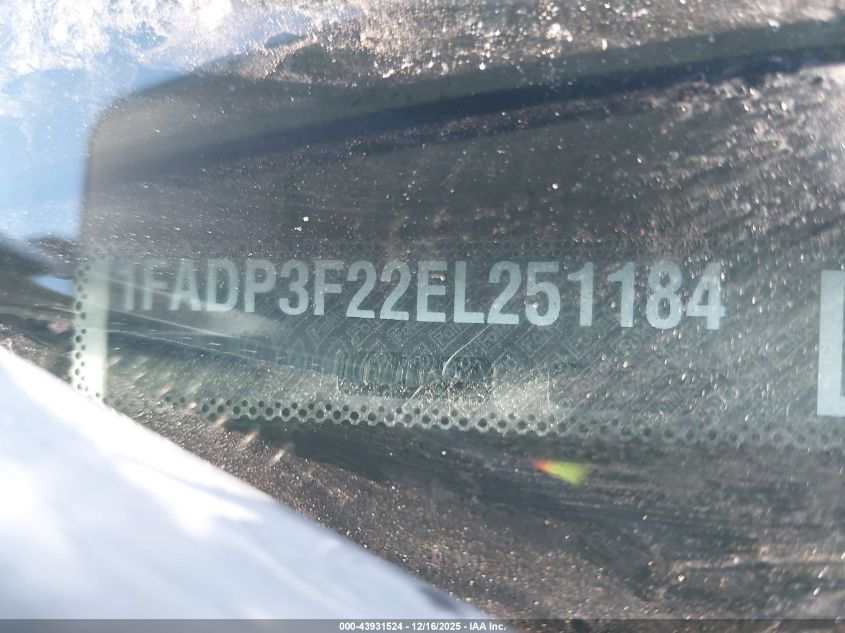 2014 Ford Focus Se VIN: 1FADP3F22EL251184 Lot: 43931524
