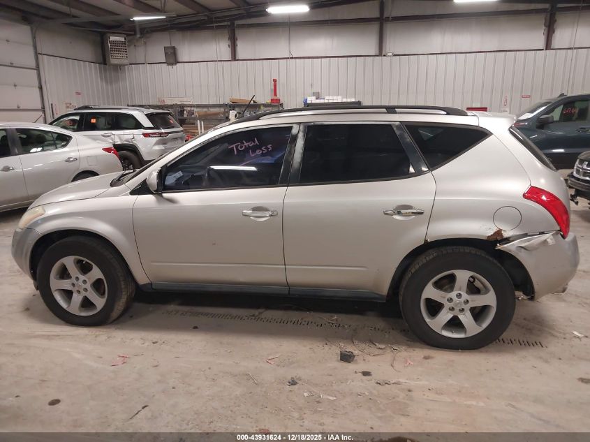 2003 Nissan Murano Sl VIN: JN8AZ08W73W204268 Lot: 43931624