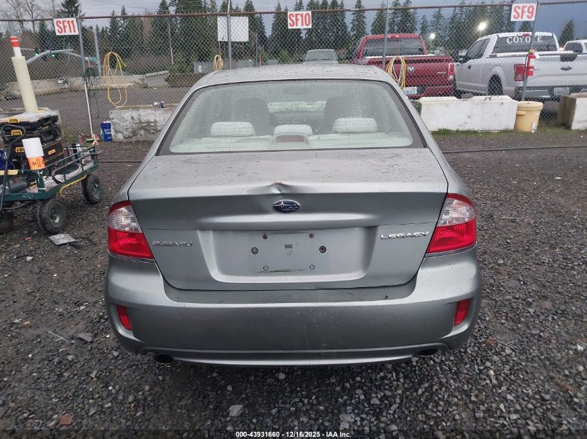 2009 Subaru Legacy 2.5I VIN: 4S3BL616397227712 Lot: 43931660