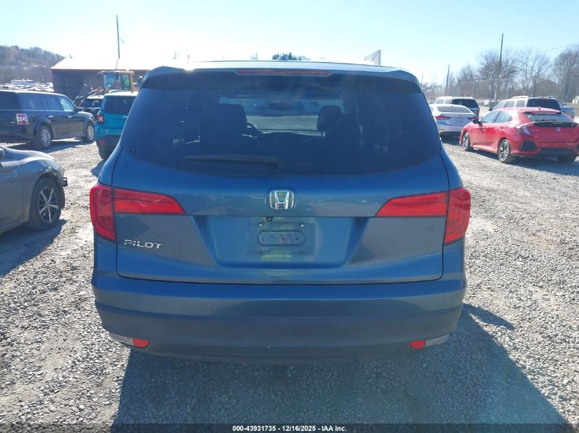 2016 Honda Pilot Ex-L VIN: 5FNYF5H86GB005014 Lot: 43931735