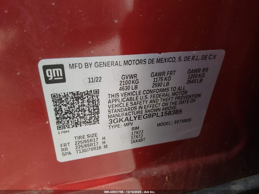 2023 GMC Terrain Awd At4 VIN: 3GKALYEG9PL158385 Lot: 43931756