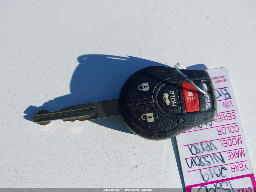 2019 Nissan Versa 1.6 Sv VIN: 3N1CN7AP6KL845737 Lot: 43931827