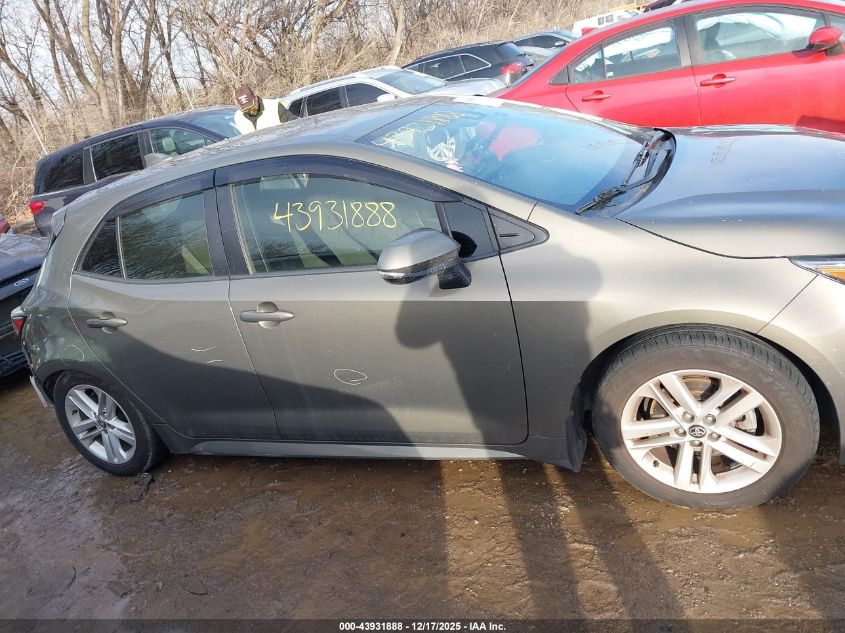 2019 Toyota Corolla Se VIN: JTNK4RBE7K3021032 Lot: 43931888