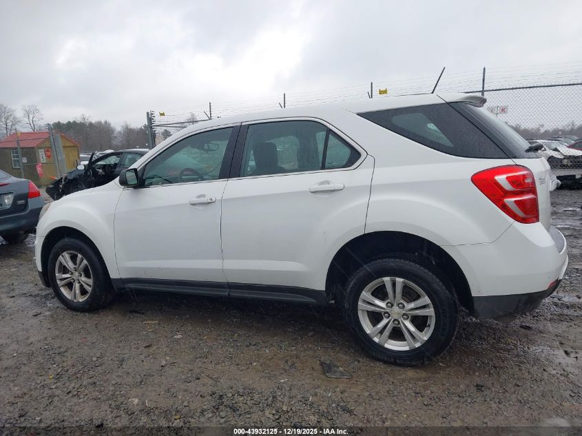 2016 Chevrolet Equinox Ls VIN: 2GNFLEEK8G6149872 Lot: 43932125