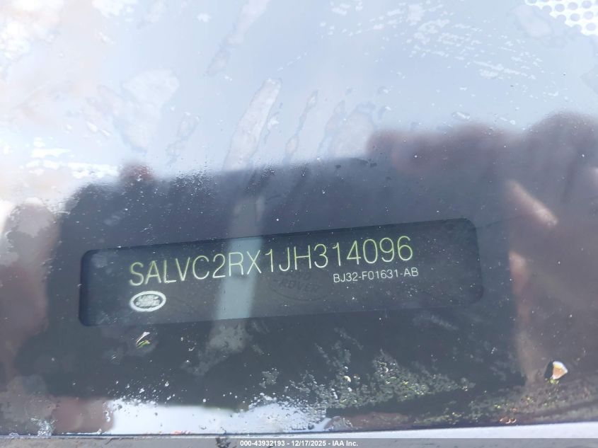 2018 Land Rover Range Rover Evoque Landmark Edition/Se Premium VIN: SALVC2RX1JH314096 Lot: 43932193