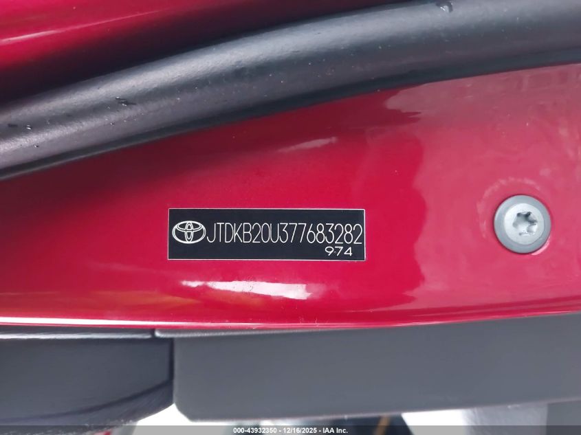 2007 Toyota Prius VIN: JTDKB20U377683282 Lot: 43932350