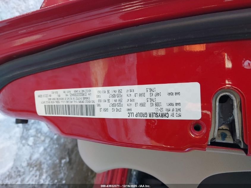 2012 Dodge Grand Caravan Crew VIN: 2C4RDGDG3CR200425 Lot: 43932371