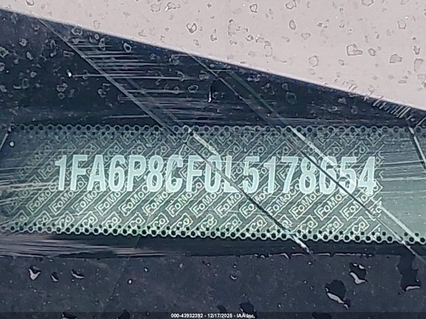 2020 Ford Mustang Gt Fastback VIN: 1FA6P8CF0L5178654 Lot: 43932392