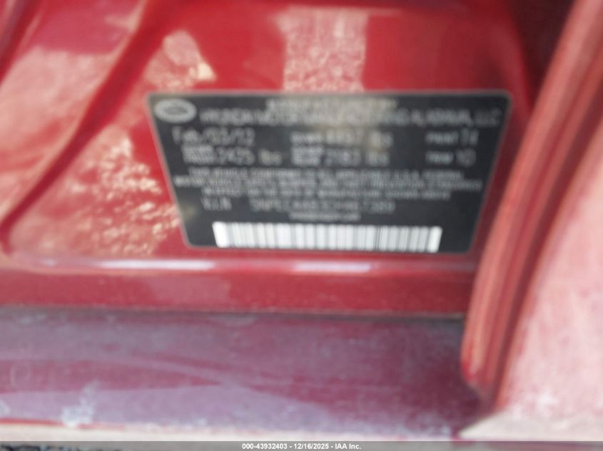 2012 Hyundai Sonata Limited 2.0T VIN: 5NPEC4AB3CH467389 Lot: 43932403