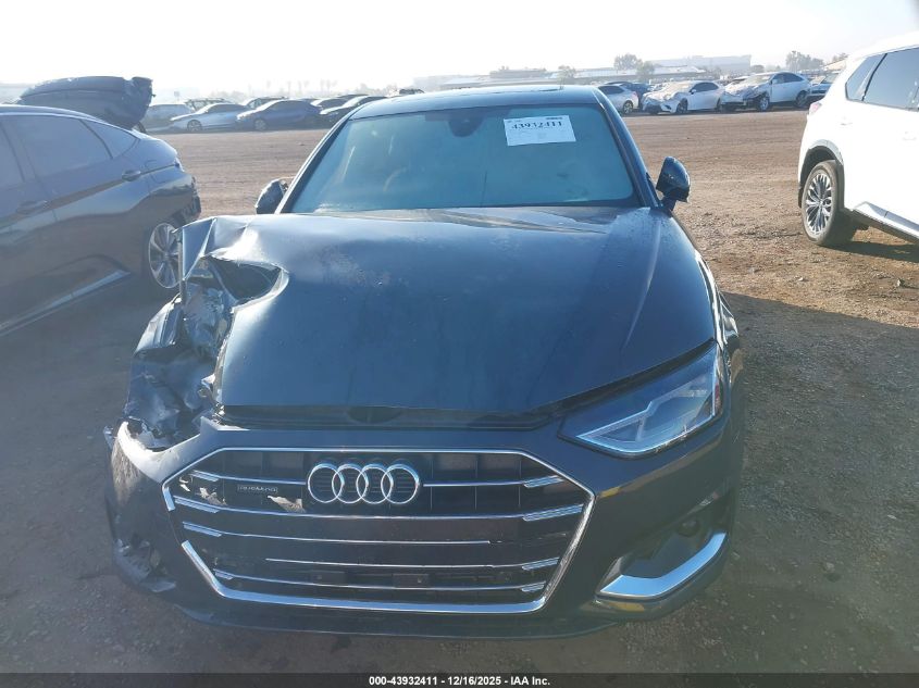2022 Audi A4 Premium 40 Tfsi Quattro S Tronic VIN: WAUABAF48NN000298 Lot: 43932411