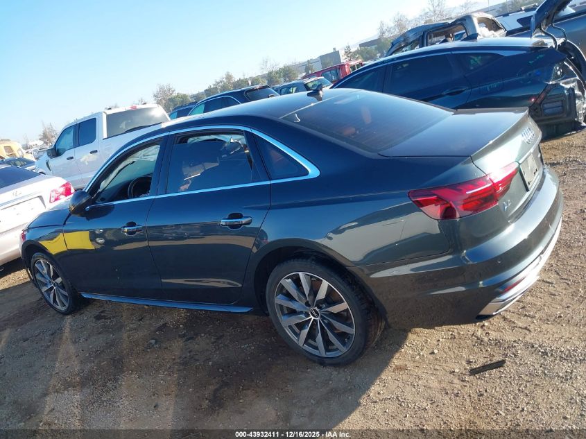 2022 Audi A4 Premium 40 Tfsi Quattro S Tronic VIN: WAUABAF48NN000298 Lot: 43932411