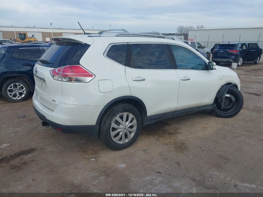 2016 Nissan Rogue S VIN: KNMAT2MV5GP679665 Lot: 43932431