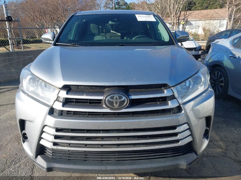 2019 Toyota Highlander Le VIN: 5TDZZRFH3KS366839 Lot: 43932582