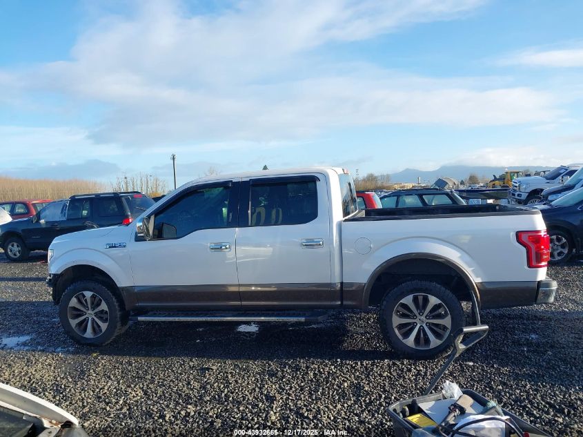 2015 Ford F-150 Lariat VIN: 1FTEW1EF2FFA93410 Lot: 43932665