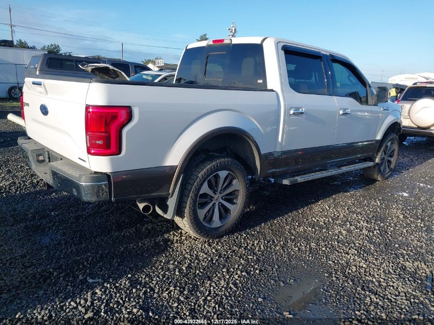 2015 Ford F-150 Lariat VIN: 1FTEW1EF2FFA93410 Lot: 43932665
