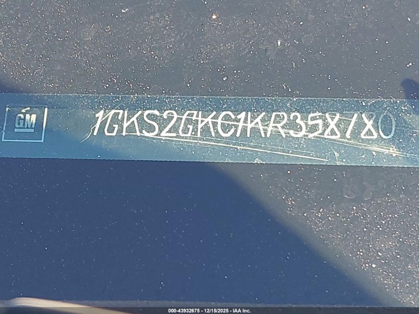 2019 GMC Yukon Xl Slt VIN: 1GKS2GKC1KR358780 Lot: 43932675