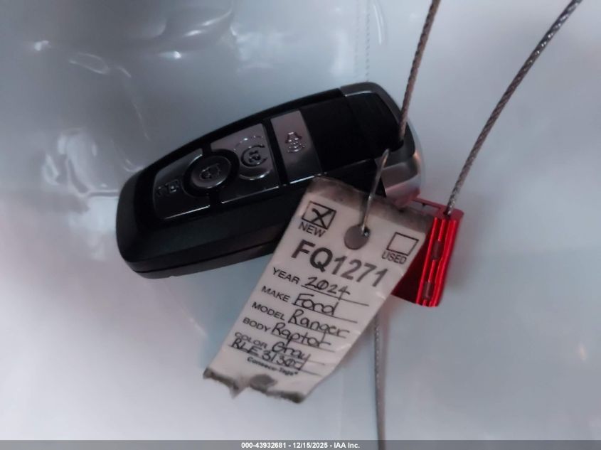 2024 Ford Ranger Raptor VIN: 1FTER4LR8RLE31307 Lot: 43932681