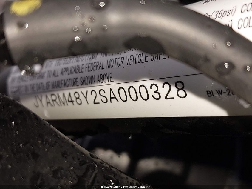 2025 Yamaha Mtn690 C VIN: JYARM48Y2SA000328 Lot: 43932863