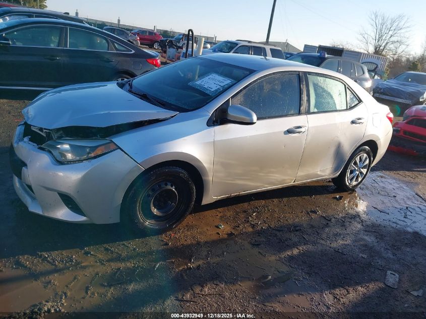 2015 Toyota Corolla L VIN: 2T1BURHE9FC346015 Lot: 43932949