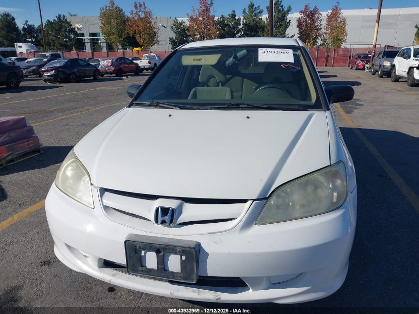 2005 Honda Civic Lx VIN: 2HGES16555H545415 Lot: 43932969