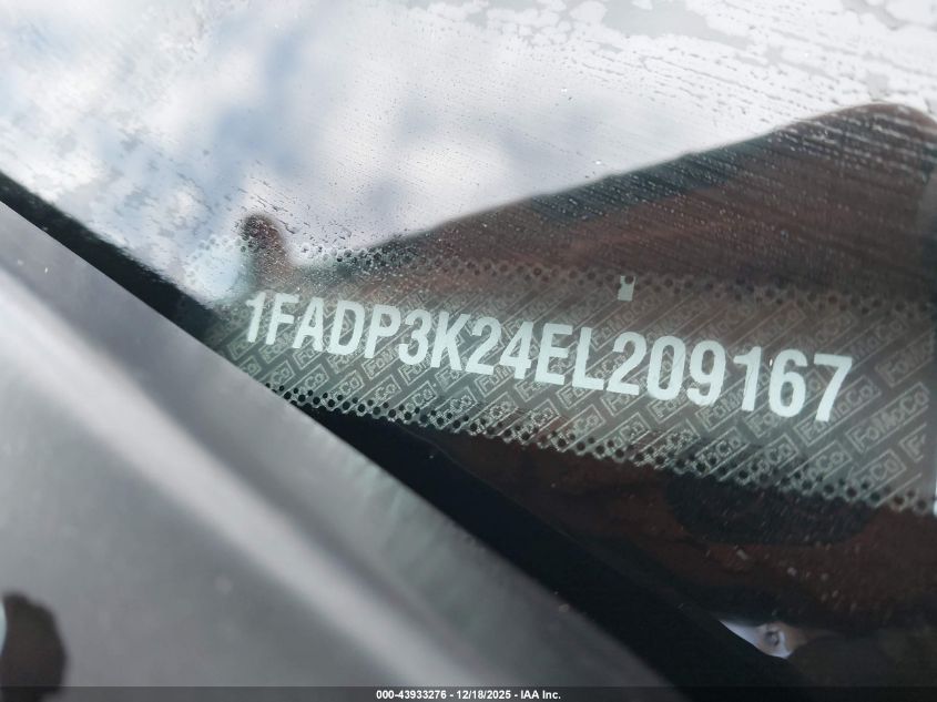 2014 Ford Focus Se VIN: 1FADP3K24EL209167 Lot: 43933276