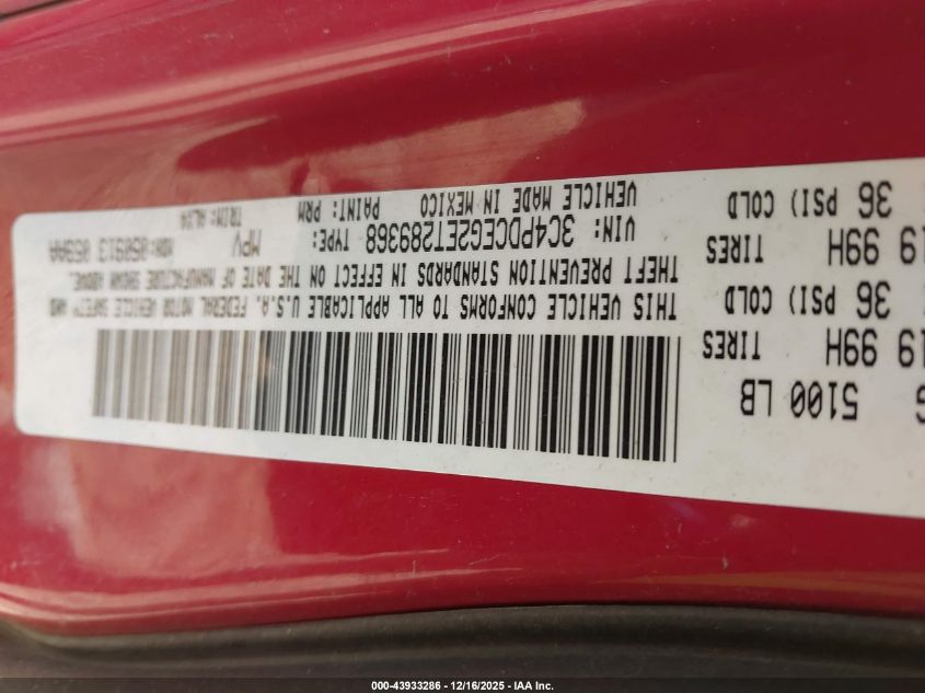 2014 Dodge Journey R/T VIN: 3C4PDCEG2ET289368 Lot: 43933286