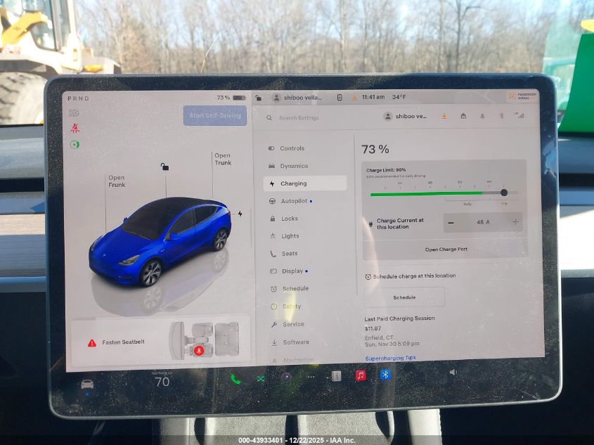 2023 Tesla Model Y Awd/Long Range Dual Motor All-Wheel Drive VIN: 7SAYGDEE3PA197879 Lot: 43933401