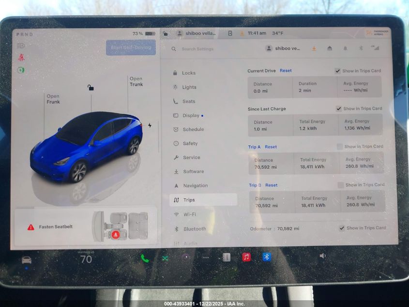 2023 Tesla Model Y Awd/Long Range Dual Motor All-Wheel Drive VIN: 7SAYGDEE3PA197879 Lot: 43933401