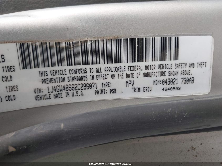 2002 Jeep Grand Cherokee Laredo VIN: 1J4GW48S62C286071 Lot: 43933751