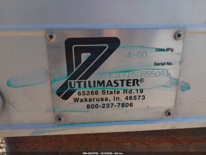 1990 Box Body Box Only VIN: 003017160655081 Lot: 43933760