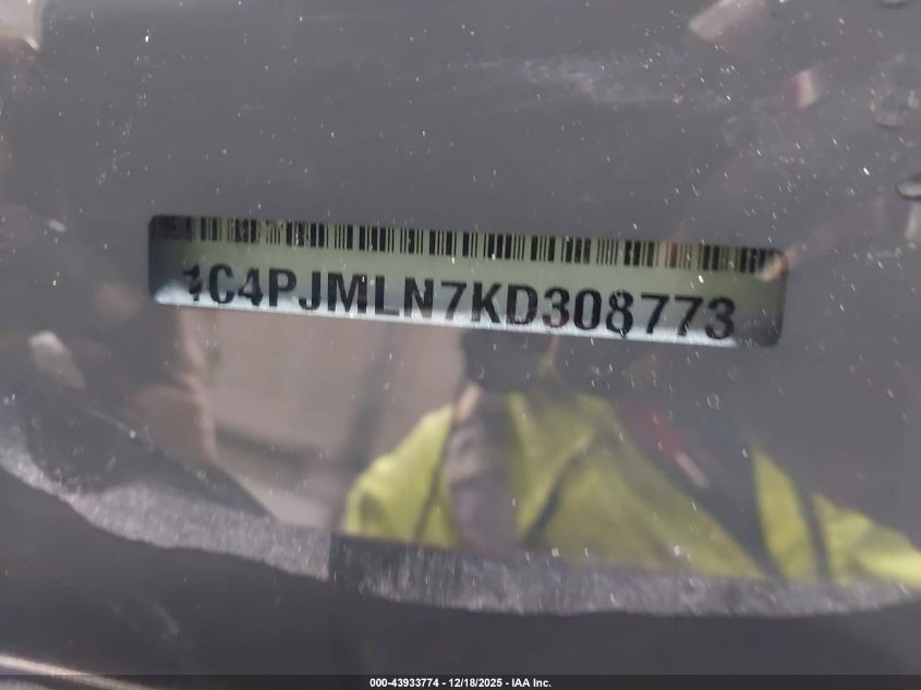 2019 Jeep Cherokee Latitude Plus 4X4 VIN: 1C4PJMLN7KD308773 Lot: 43933774
