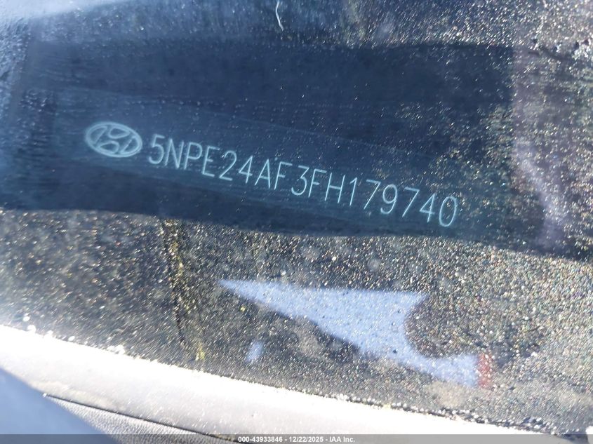 2015 Hyundai Sonata Se VIN: 5NPE24AF3FH179740 Lot: 43933846