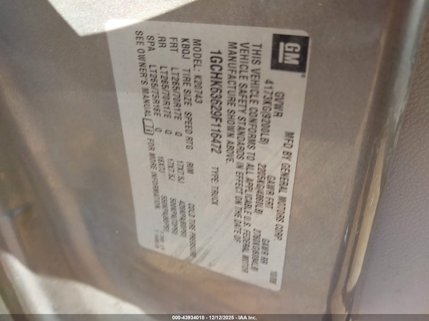 1GCHK63629F116472 2009 CHEVROLET SILVERADO photo no. 9
