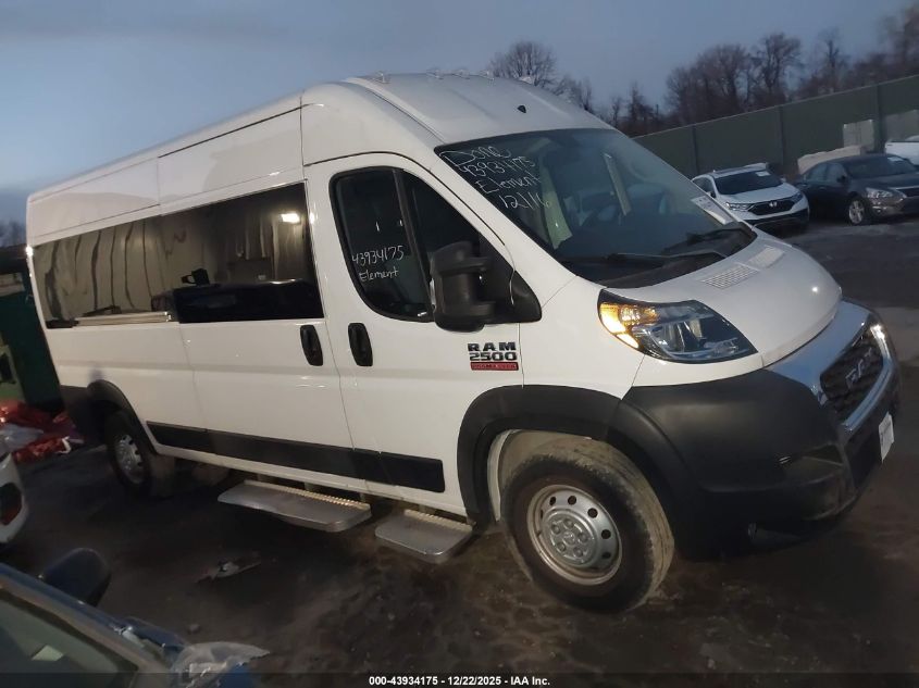 2019 Ram Promaster 2500 Window Van High Roof 159 Wb VIN: 3C6TRVPGXKE562802 Lot: 43934175