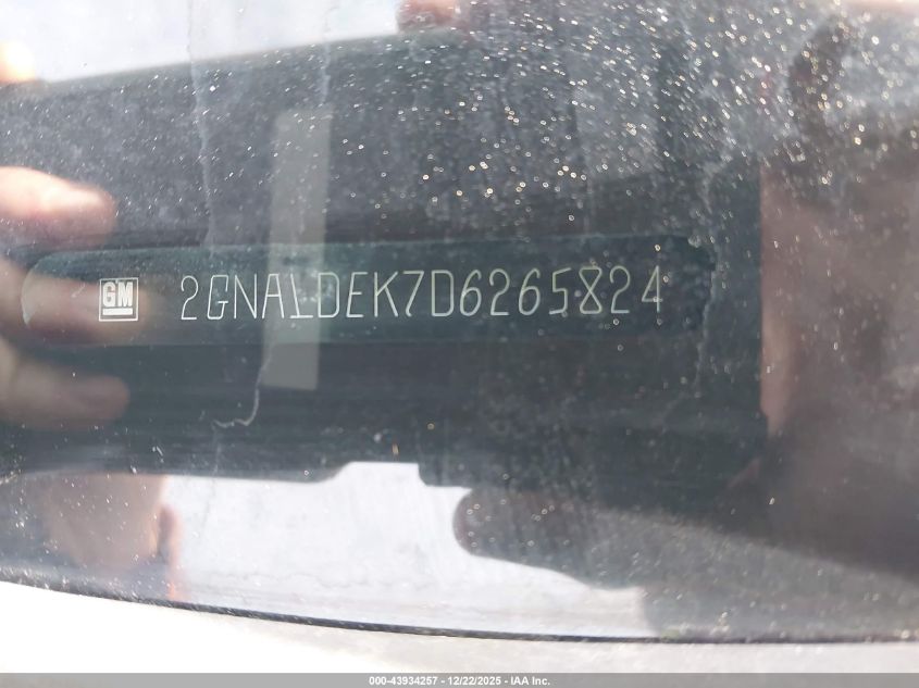 2013 Chevrolet Equinox 1Lt VIN: 2GNALDEK7D6265824 Lot: 43934257