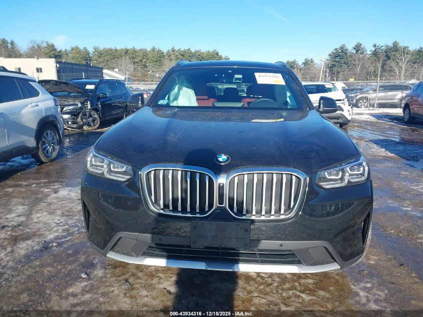 2022 BMW X3 xDrive30I VIN: 5UX53DP05N9J40458 Lot: 43934316