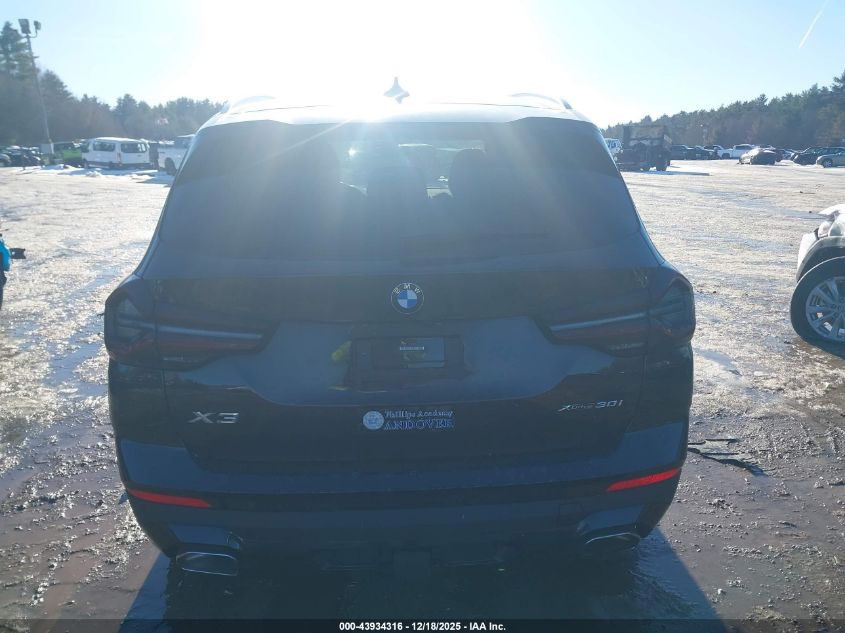 2022 BMW X3 xDrive30I VIN: 5UX53DP05N9J40458 Lot: 43934316