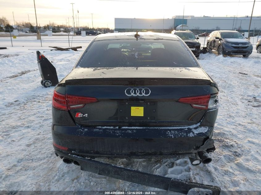 2018 Audi S4 3.0T Premium Plus VIN: WAUC4AF44JA004255 Lot: 43934568