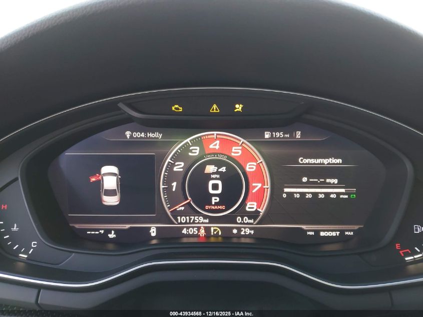 2018 Audi S4 3.0T Premium Plus VIN: WAUC4AF44JA004255 Lot: 43934568